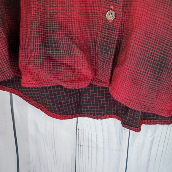 J.Jill Red And Black Plaid Long Sleeve Button Down Shirt - Picture 4 of 12